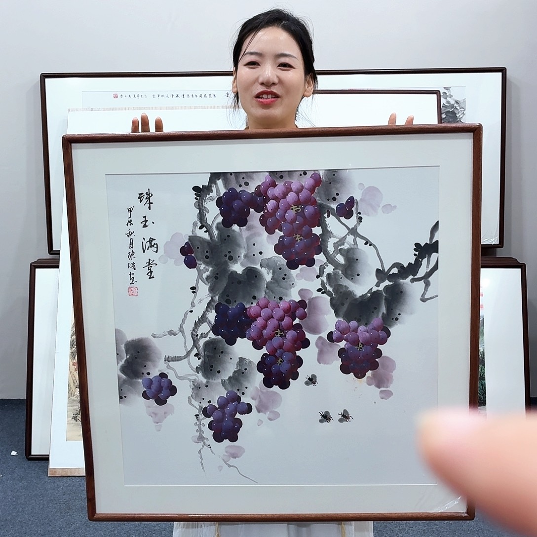 国画手绘作品80×80尺寸