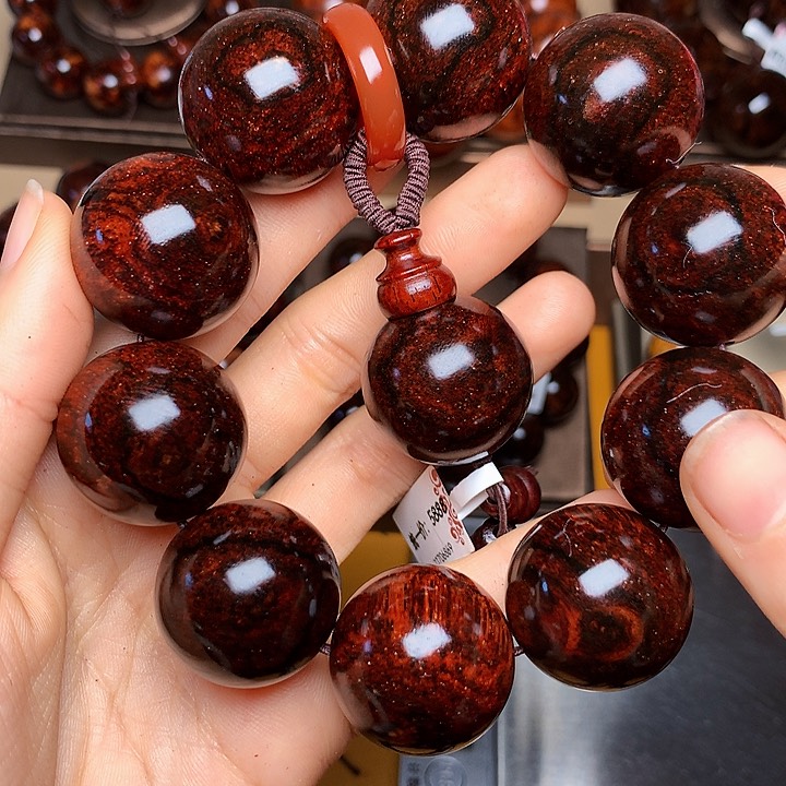 花梨木类手串/手链黄花梨风化料老挝花梨土埋料2.5