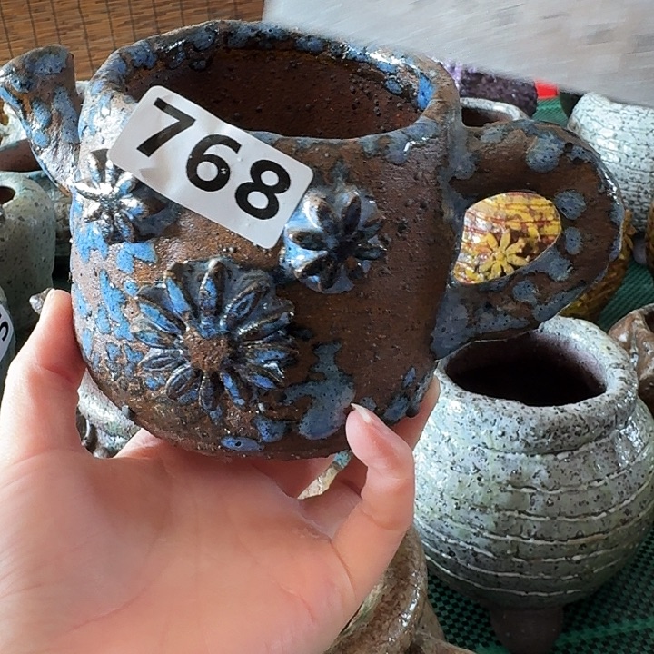 内口7.5高10粗陶手工制作