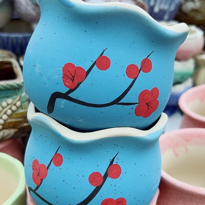 多肉绿植陶瓷花盆9.9包邮，有孔