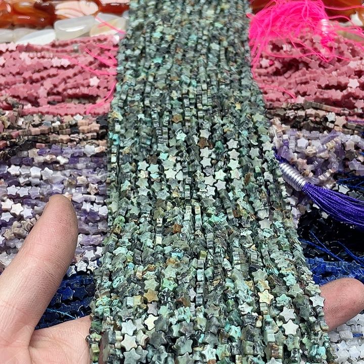 玛瑙/玉髓珠宝半成品未镶嵌一条6mm非洲松星星