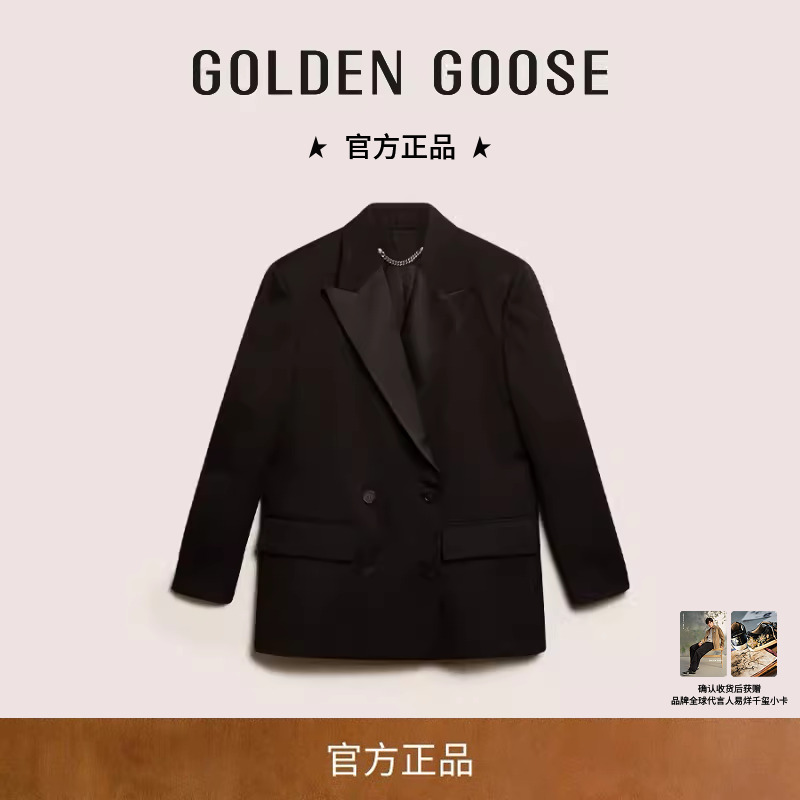 GoldenGoose女黑色时尚休闲百搭简约西装外套GGDB