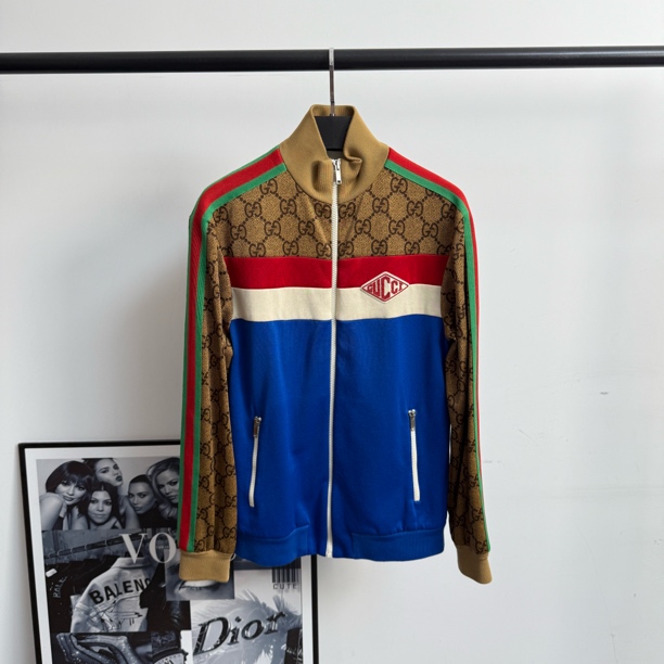 未使用 GUCCI/古驰 红绿条双G复古拼接外套/XS/带吊牌