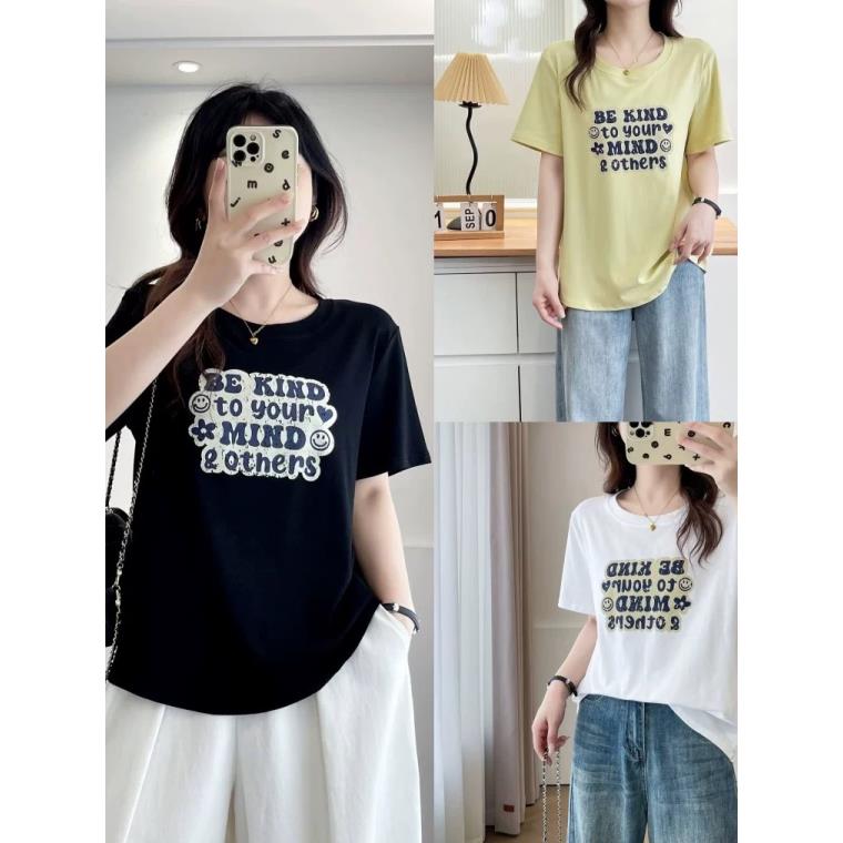 大码胖mm韩版显瘦减龄印花短袖T恤女夏季新款休闲上衣正肩遮肉潮