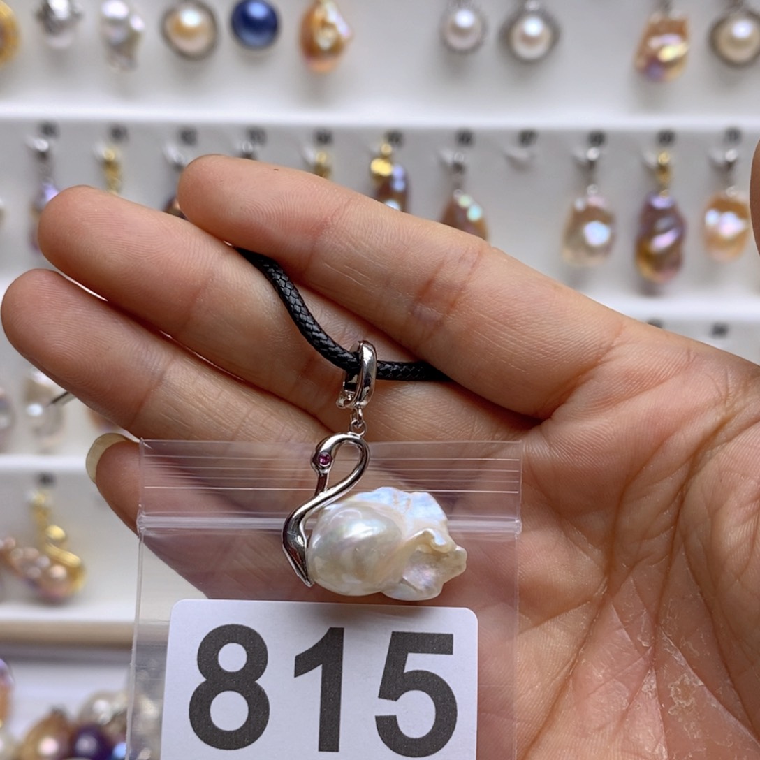 淡水珍珠颈饰银S925镶嵌815