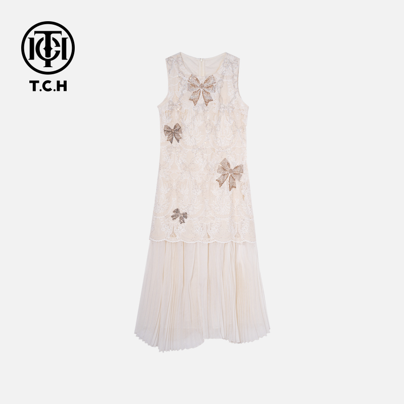 TCH私服烫钻工艺新时尚淑女百搭潮流连衣裙女T75B30E5151轻奢tch