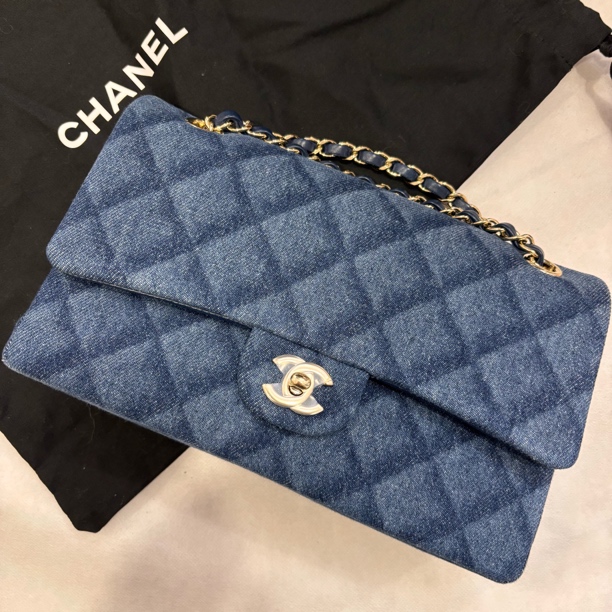 99新 Chanel/香奈儿 多多奢品/香奈儿牛仔丹宁中号CF斜挎包/99新