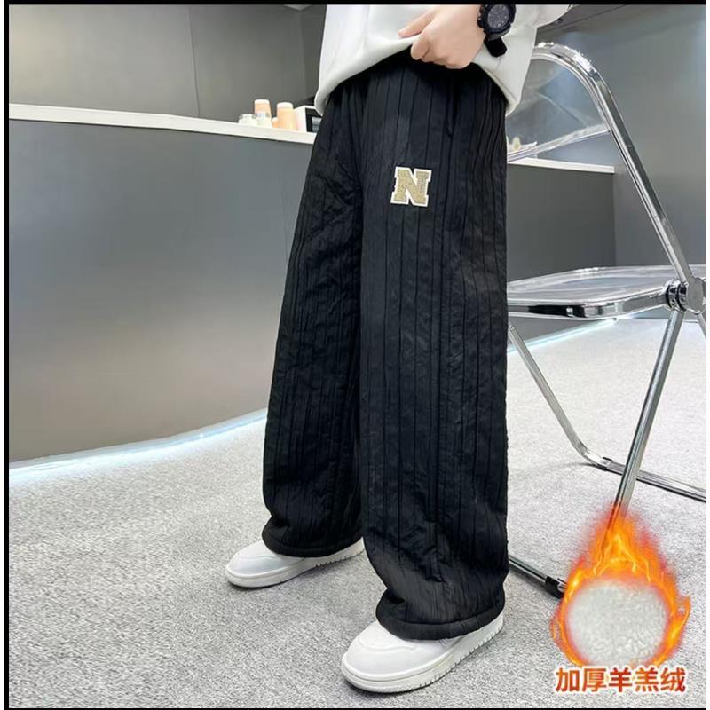 201056童装男童棉裤2025冬季新款男童潮酷帅气加厚加绒保暖棉裤