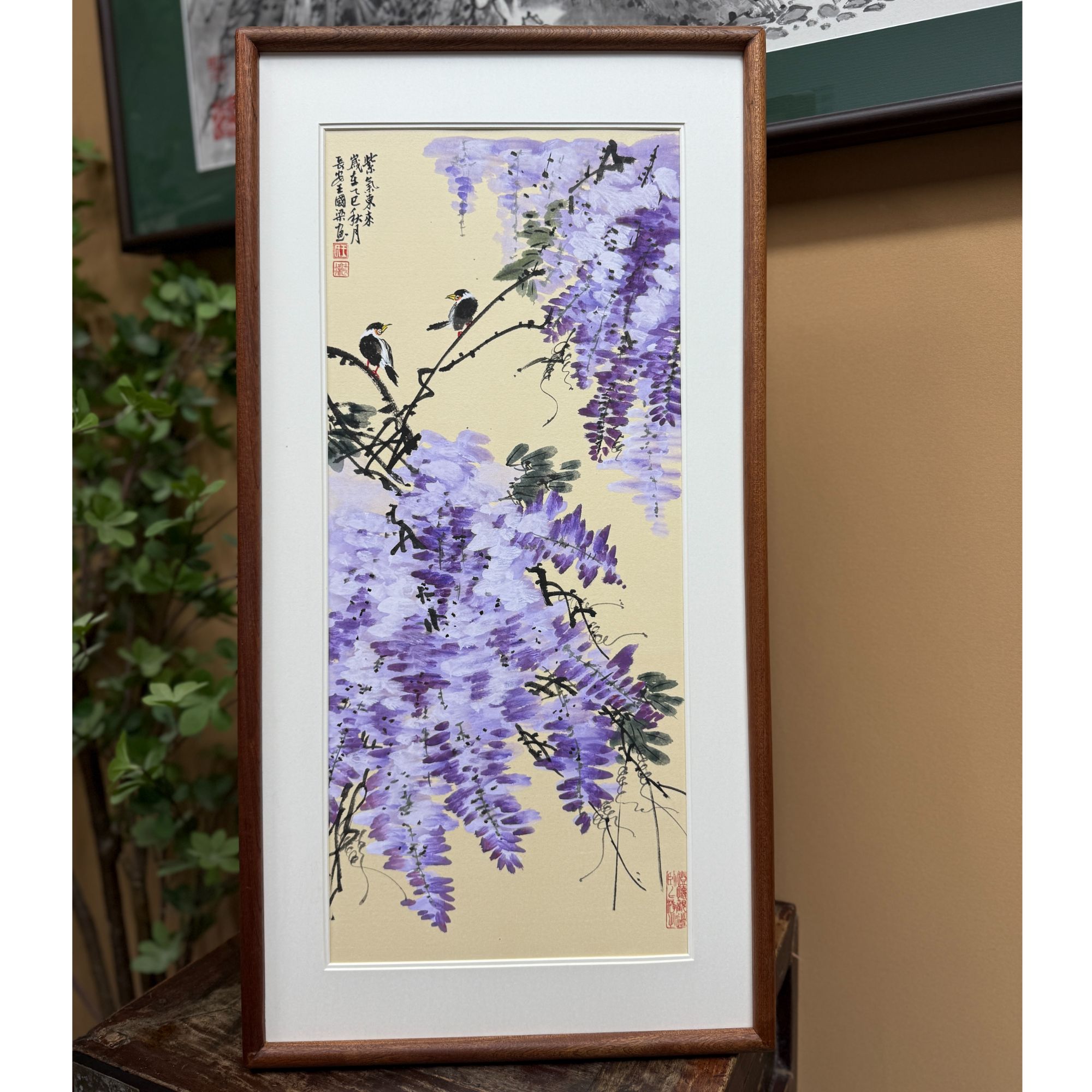 《紫气东来》35×68花鸟装饰画