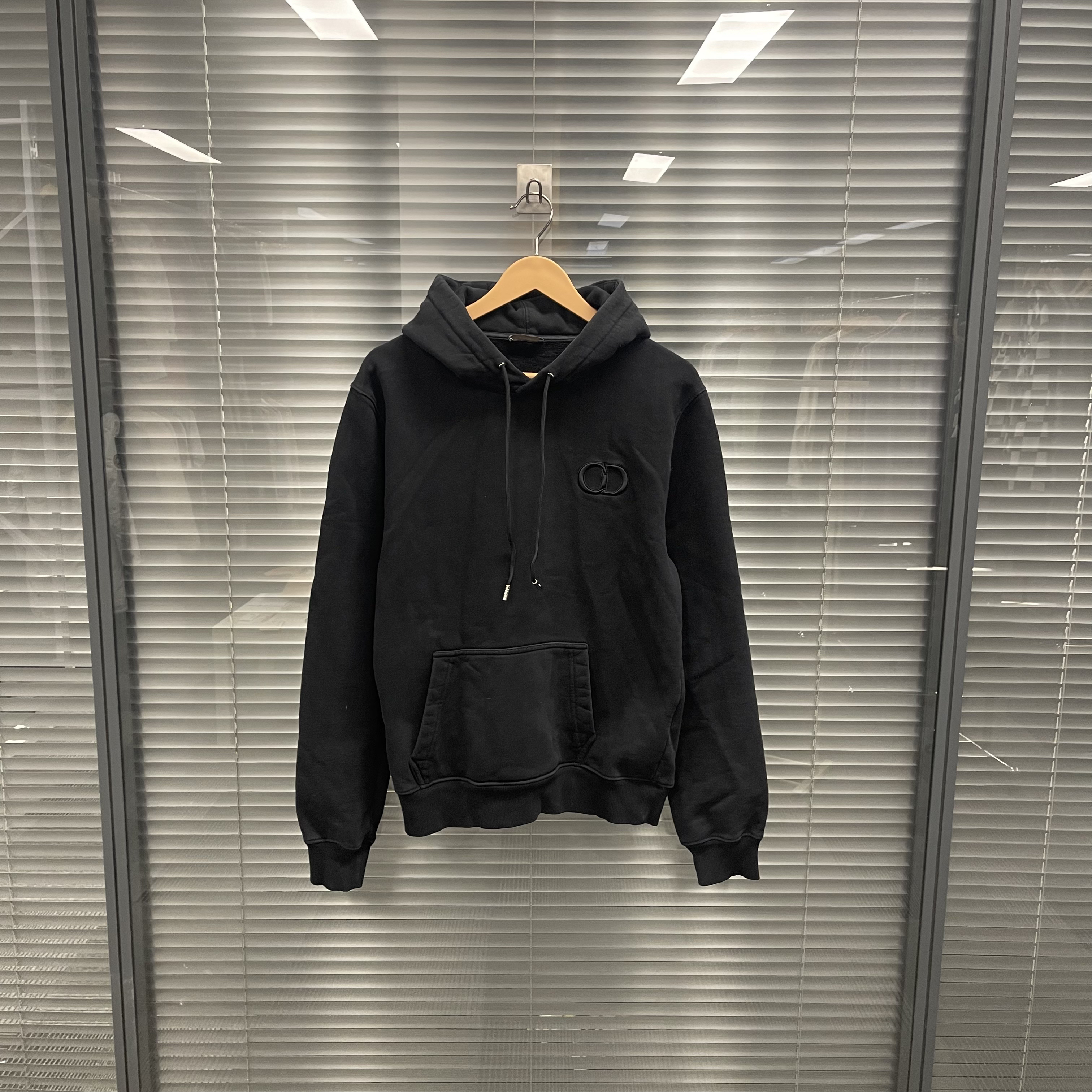 99新 DIOR/迪奥 CD刺绣logo黑色连帽卫衣 L码 #10153