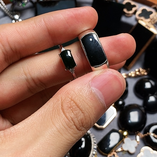 阿***婷翡翠银S925镶嵌戒指