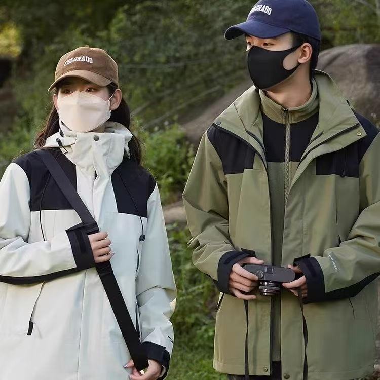 男女款三合一可拆卸户外冲锋衣防风防水透气登山夹克