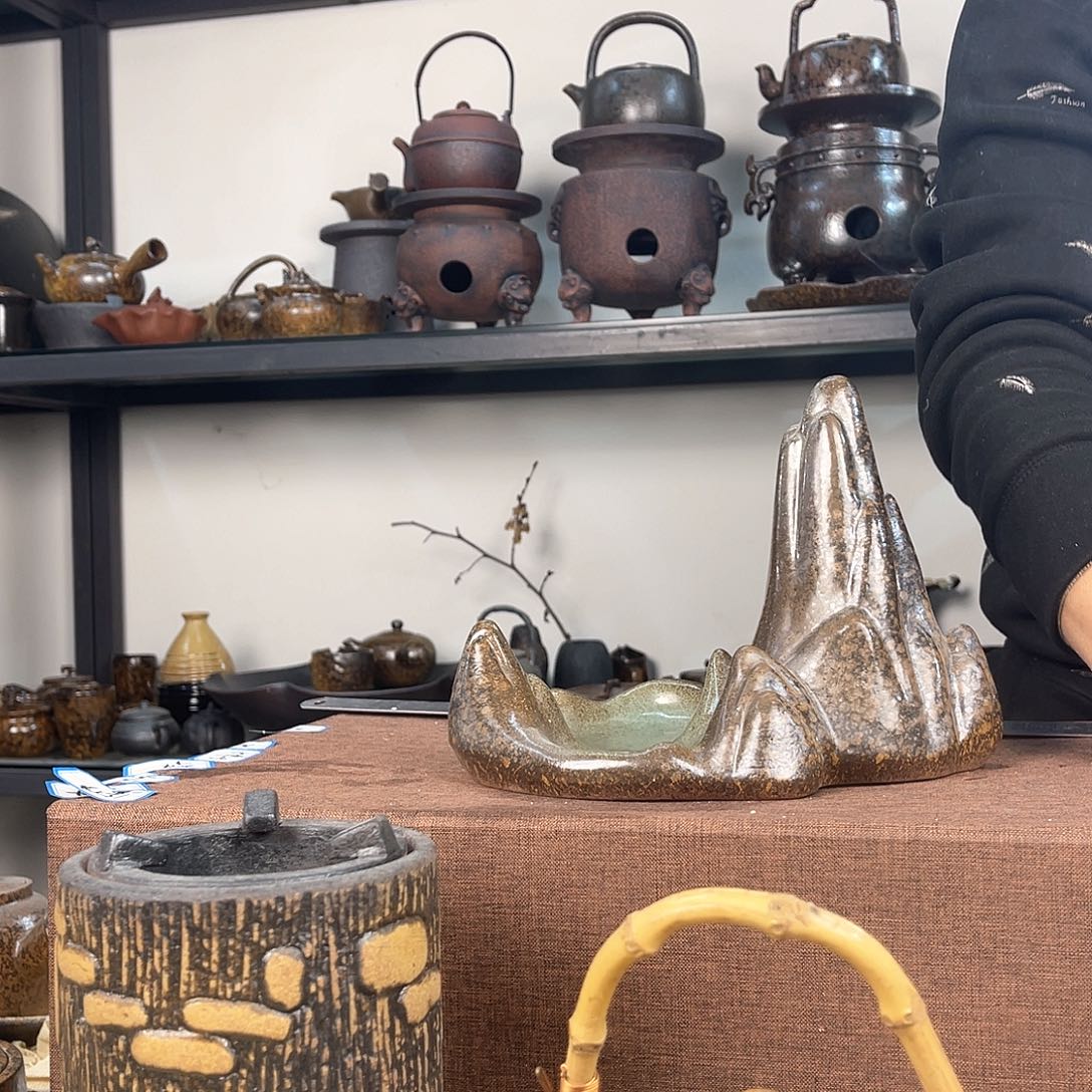 紫泥茶壶紫砂粗陶茶器