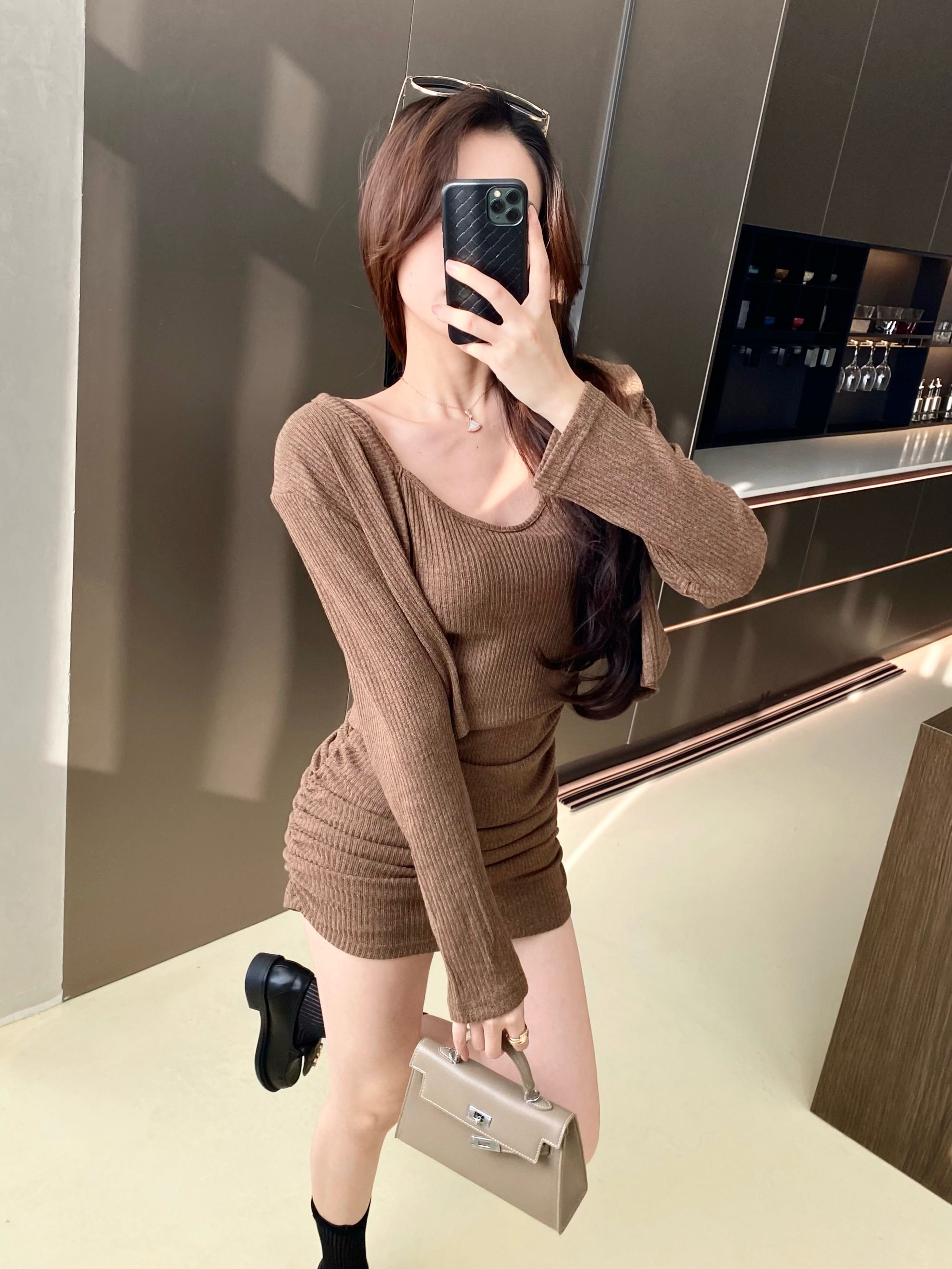 Merasoul辣妹纯欲风套装女秋季冬高级感穿搭气质吊带连衣裙子