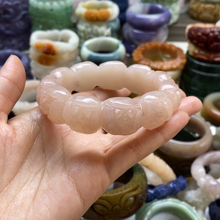 夢***影石英质玉未镶嵌手镯