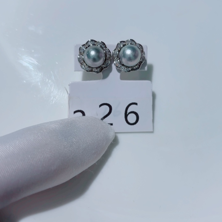 银S925镶嵌海水珍珠耳饰89