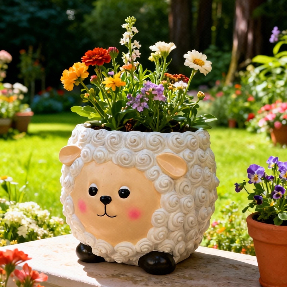 花园庭院小绵羊花盆可爱动物创意大口径花缸养殖盆栽