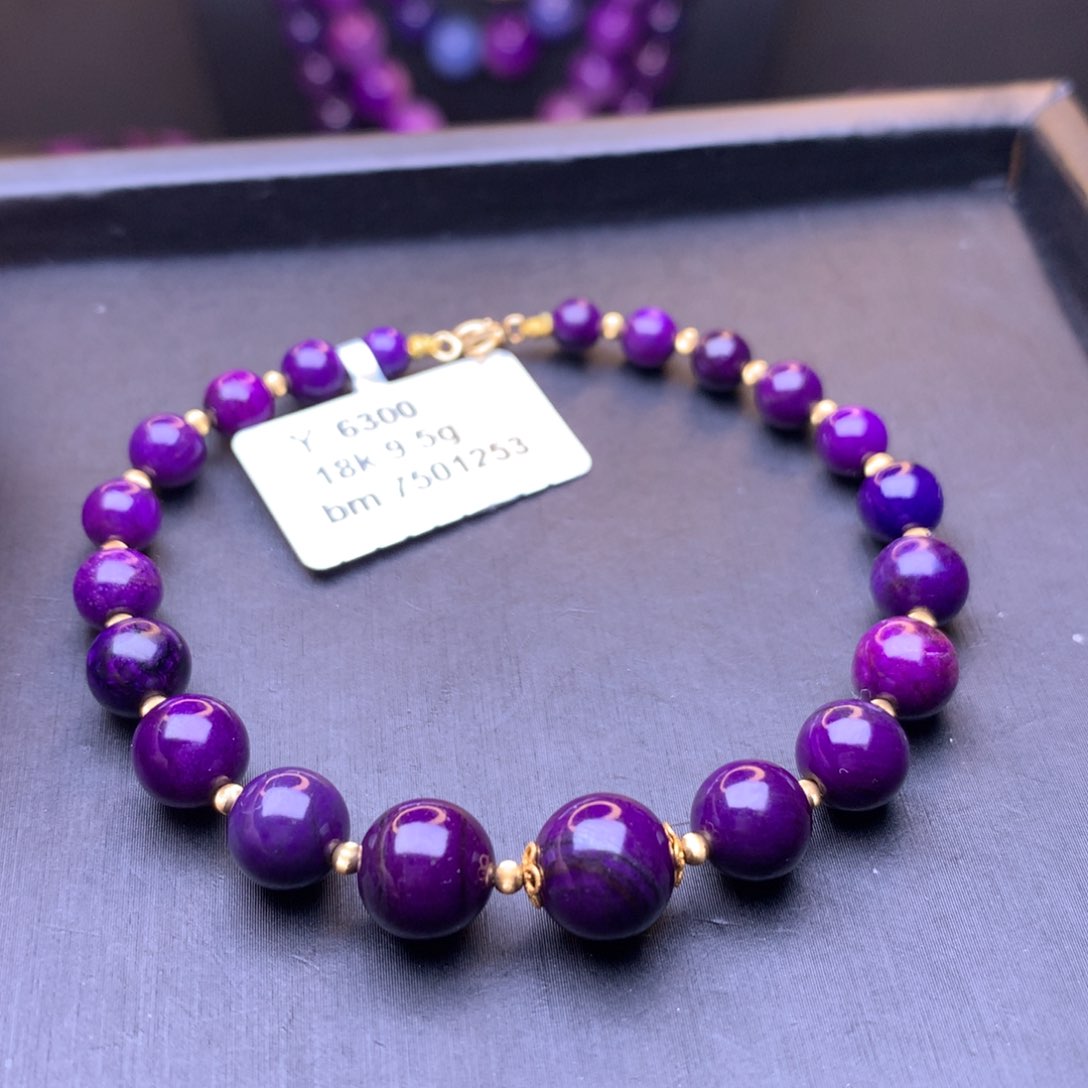 苏纪石（舒俱来）手链18K金镶嵌