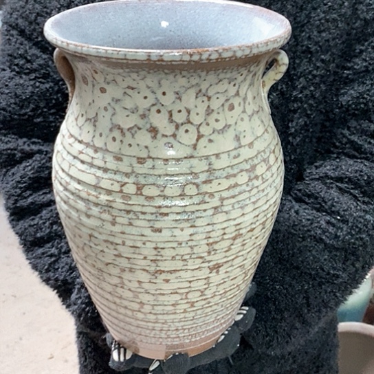 紫砂花盆口20高32，灰