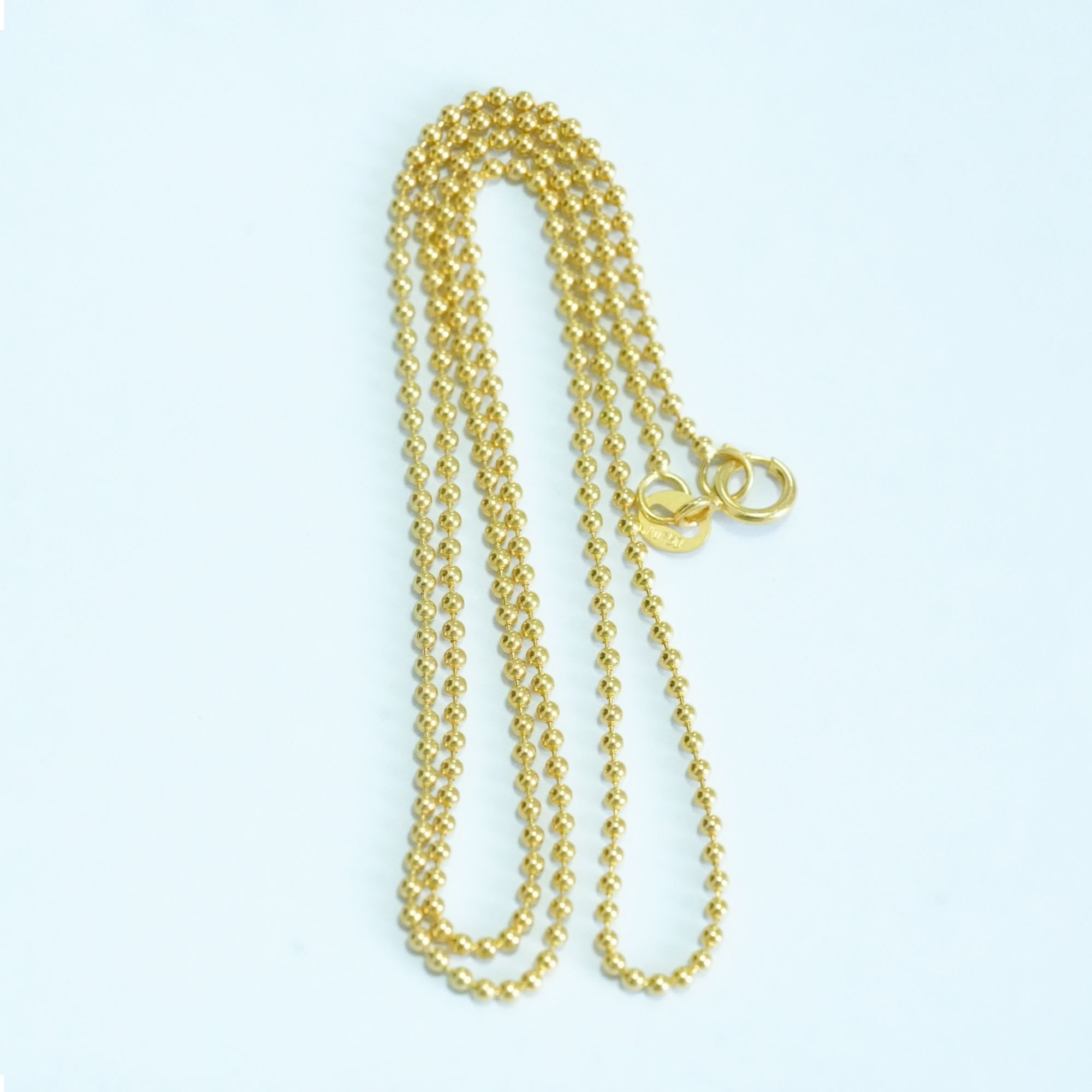 汕溏珠宝18K金间珠项链45cm项链黄金 工66