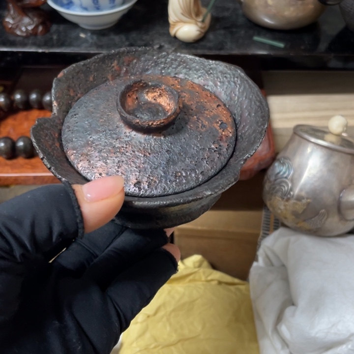 陶中古工艺品摆件