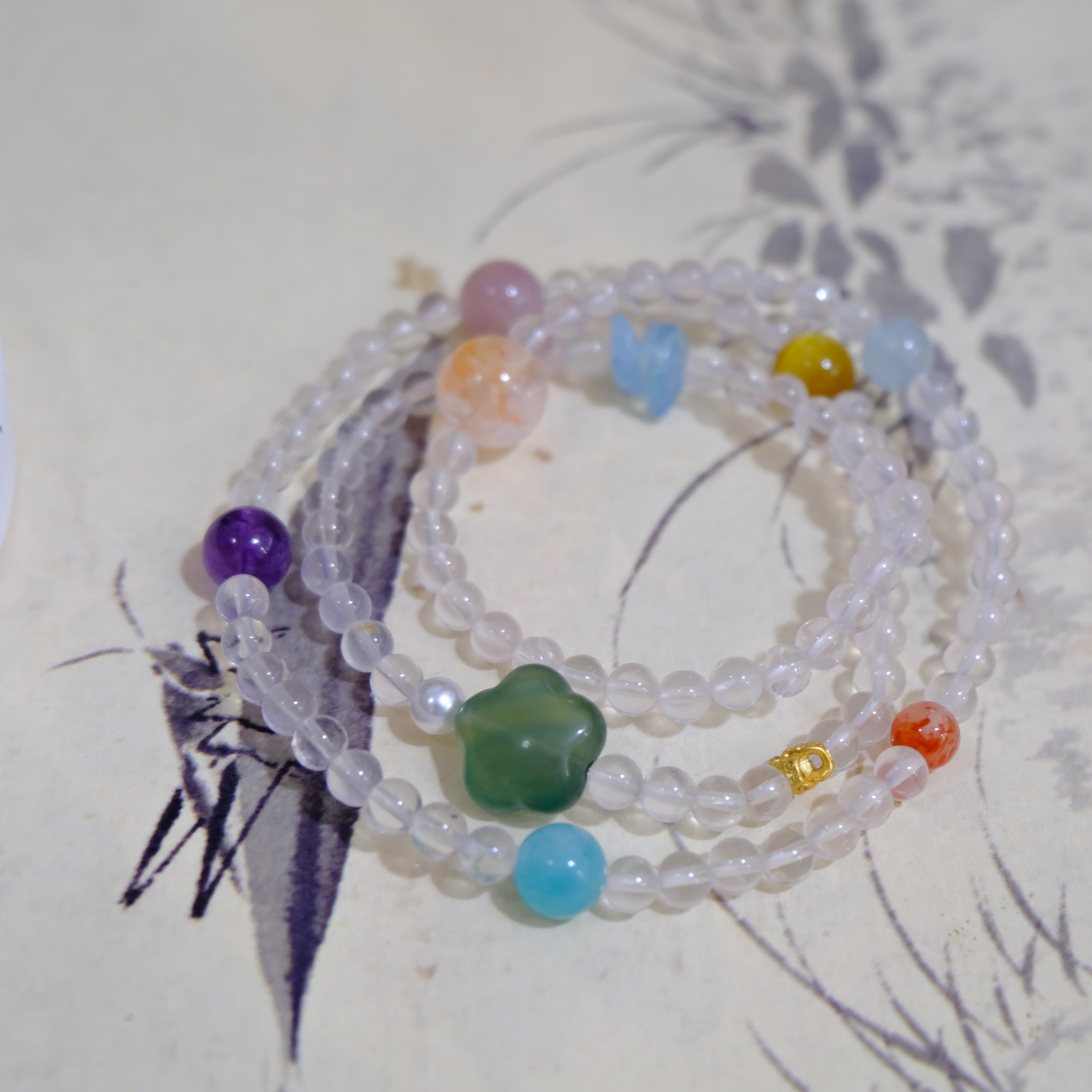 【十六珠宝】满天星｜白水晶4mm多圈设计款FX695多样性发一