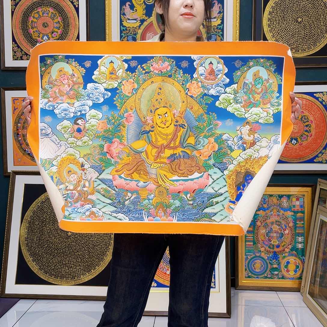 卷轴画手绘唐卡五路财