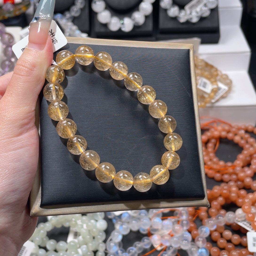 未镶嵌水晶手链金发晶10m