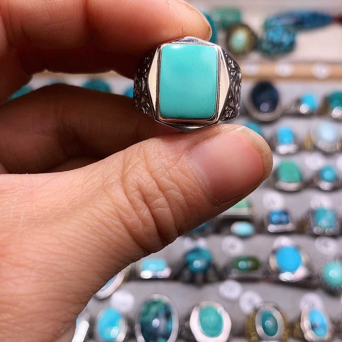 绿松石挂件银S925镶嵌