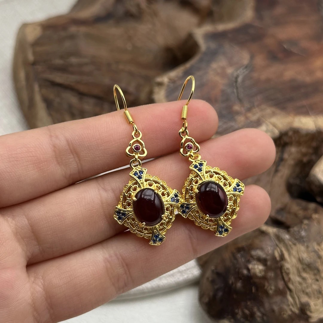 AB78 琥珀（血珀）耳坠