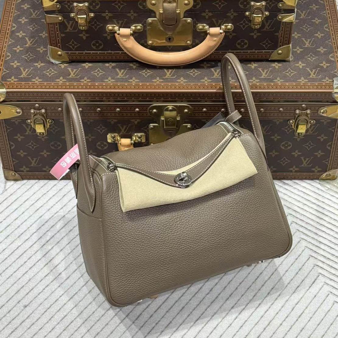 未使用 Hermes/爱马仕 贝贝/b刻爱马仕大象灰lindy30 TC皮