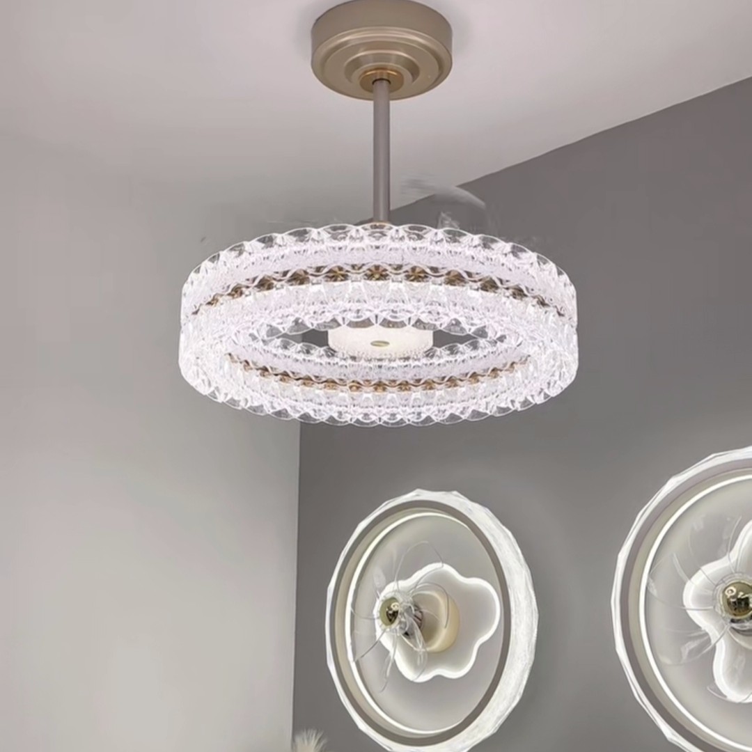 新款轻奢风银河系风扇吊灯大扇子