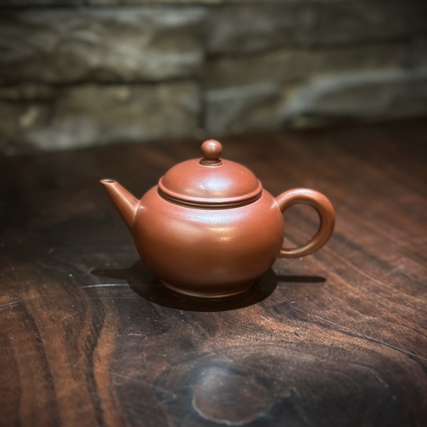 潮简正品 林湘禹 紫泥水平壶 110cc 潮州手拉朱泥壶 全手工紫砂壶