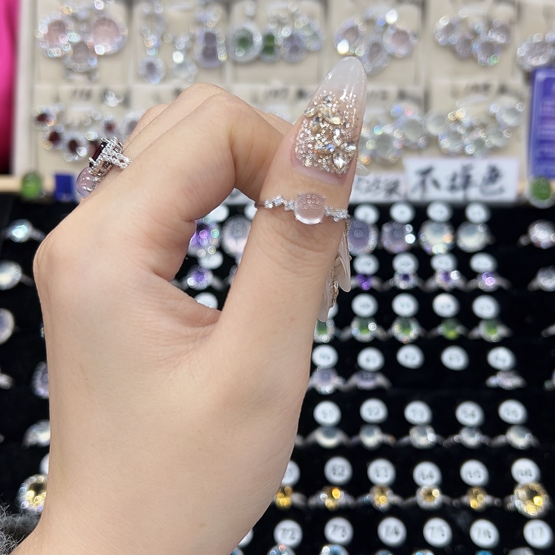 A***1芙蓉石戒指银S925镶嵌