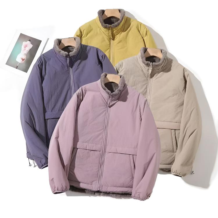 轻暖泡芙！冬新款双面穿棉衣立领防风保暖宽松棉服厚外套