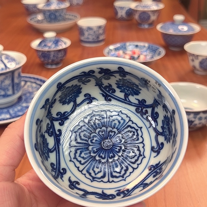 盖碗九曰陶手工手绘茶具