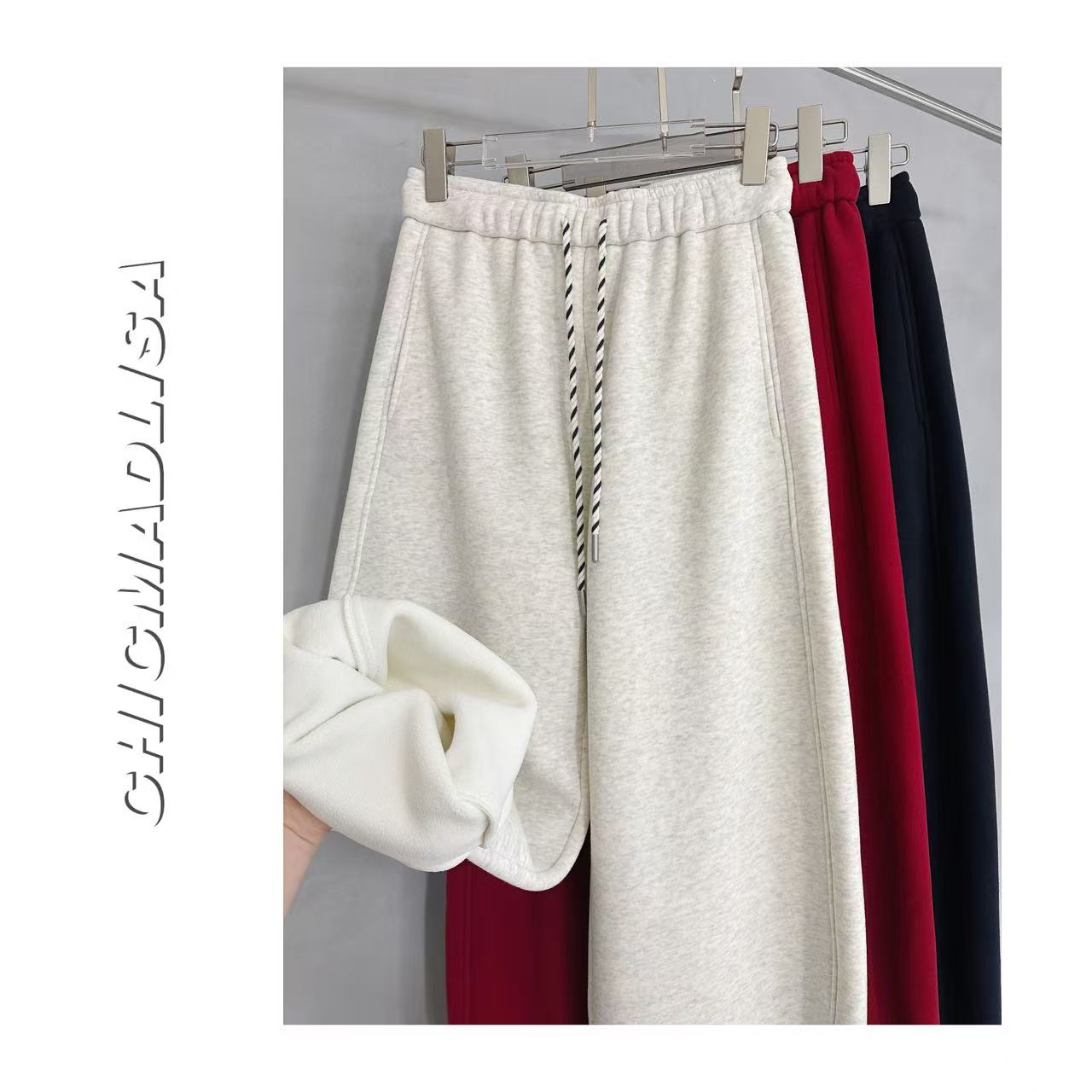 MADLISA【厚绒香蕉裤】极简窄版加绒加厚梨形显瘦保暖休闲卫裤