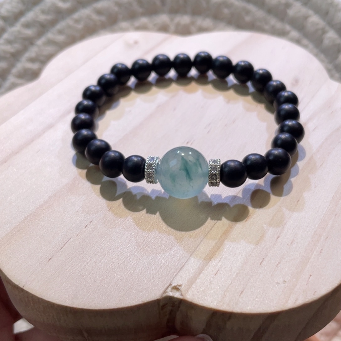 翡翠散珠天然缅a翡翠冰蓝飘花卡11➕