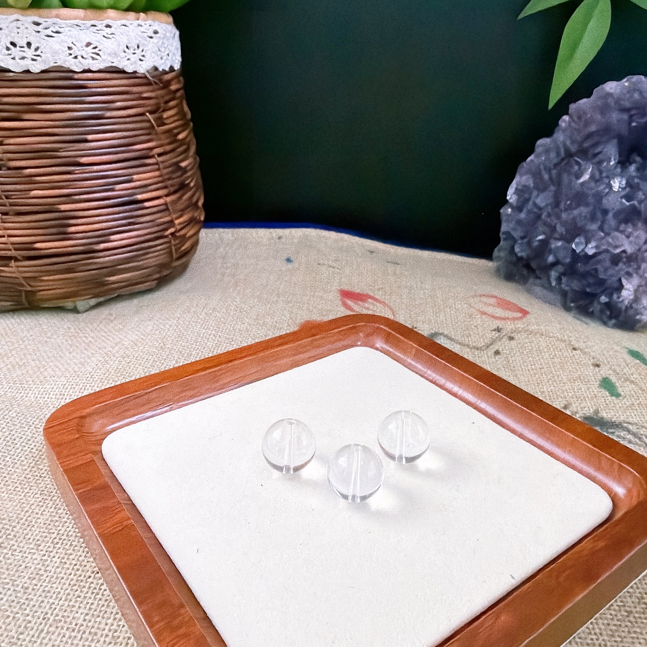 s800 天然白水晶单珠15mm+ 单珠 DIY配饰 多样发一