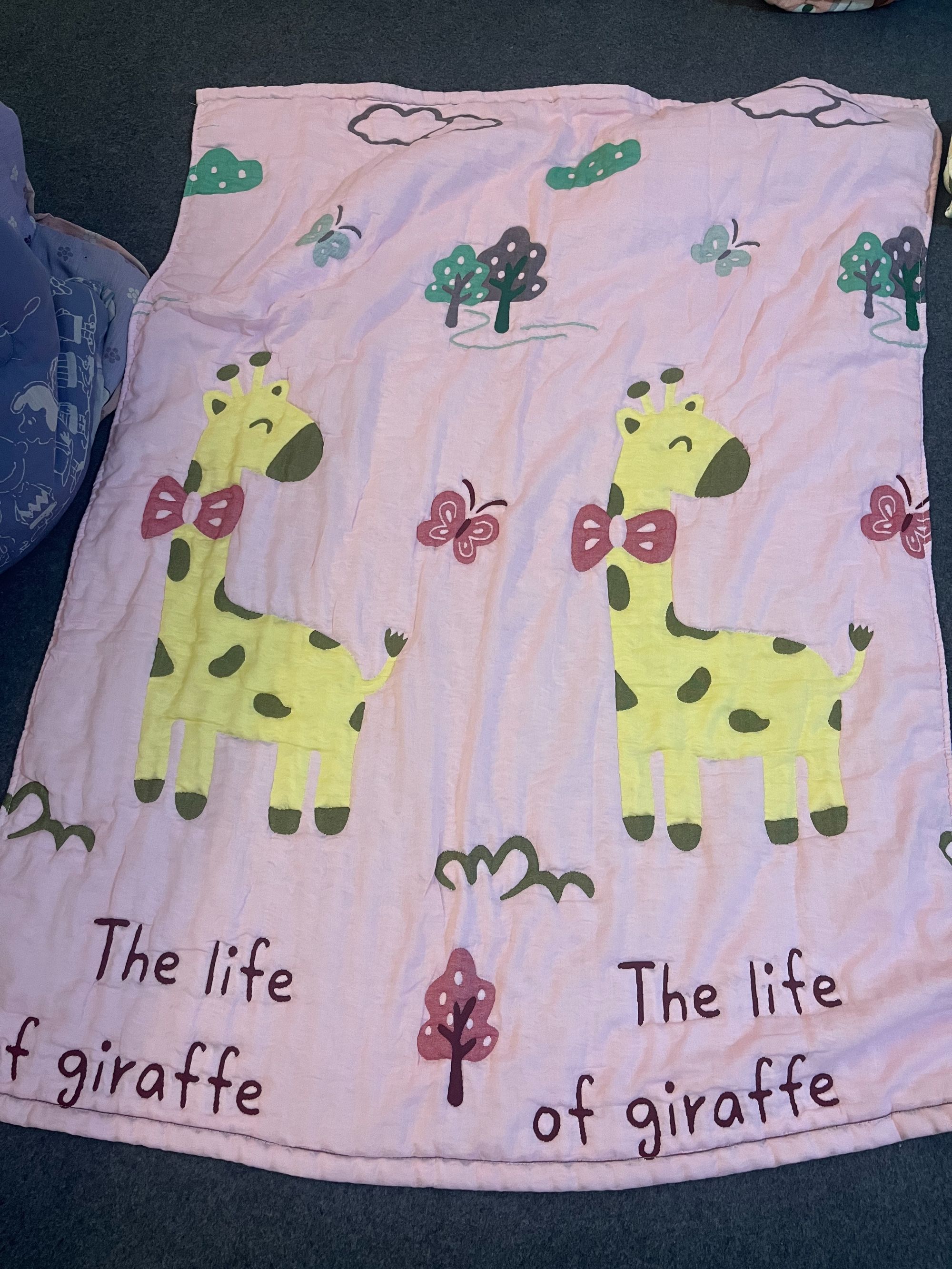 【长颈鹿】120*150cmA类全棉纱布泡芙被