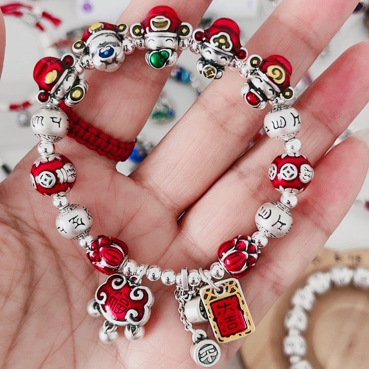 珐琅吊坠足银五路