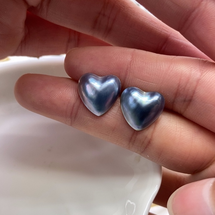 拼合珍珠（马贝珠）耳饰银S925镶嵌