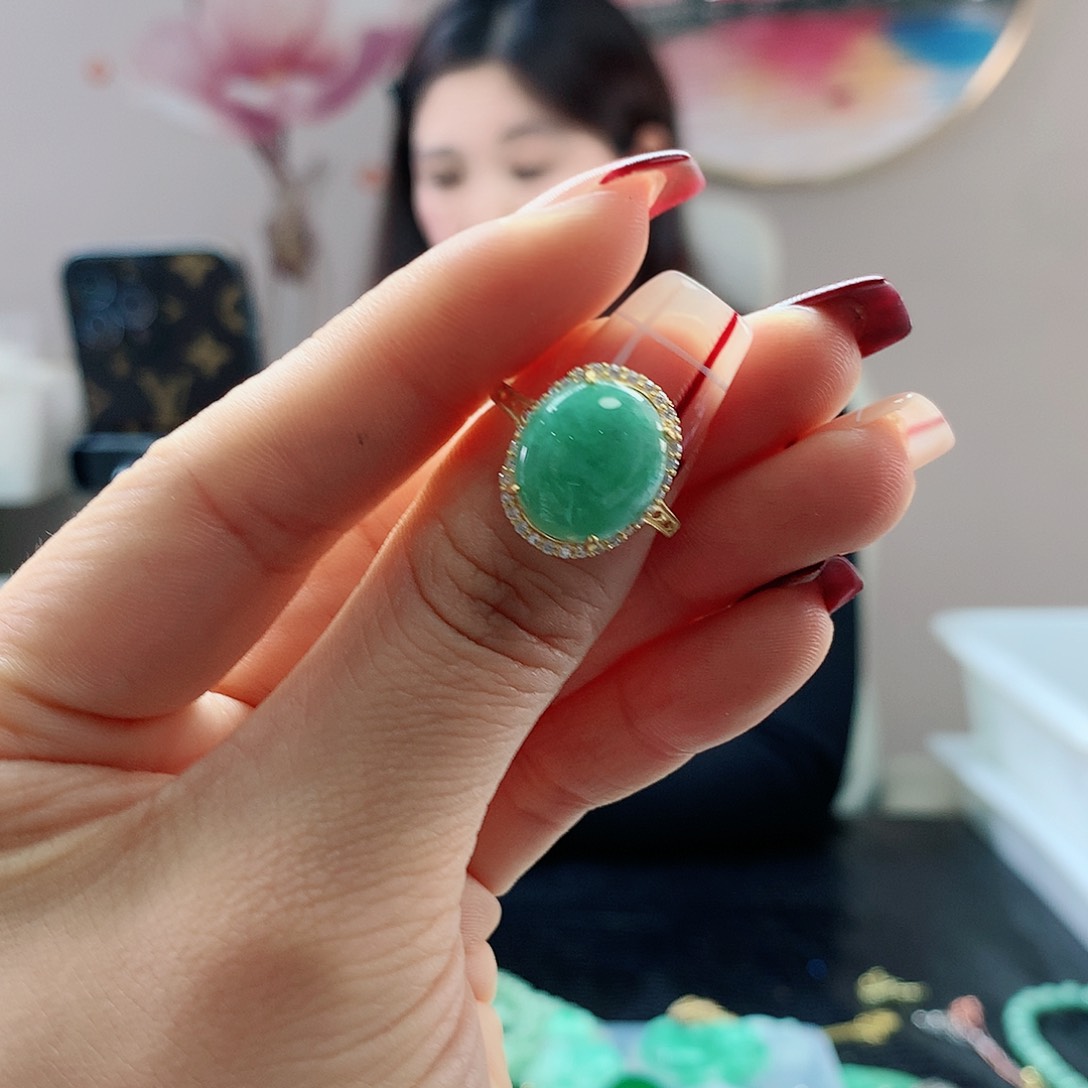 【闪购商品】翡翠戒指银S925镶嵌，