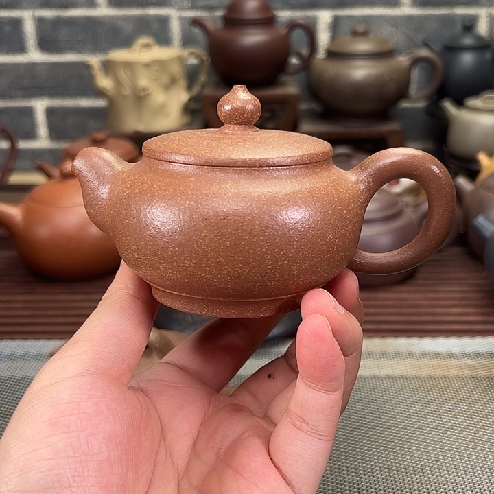 紫砂茶壶宝山矿区桃花泥，得福