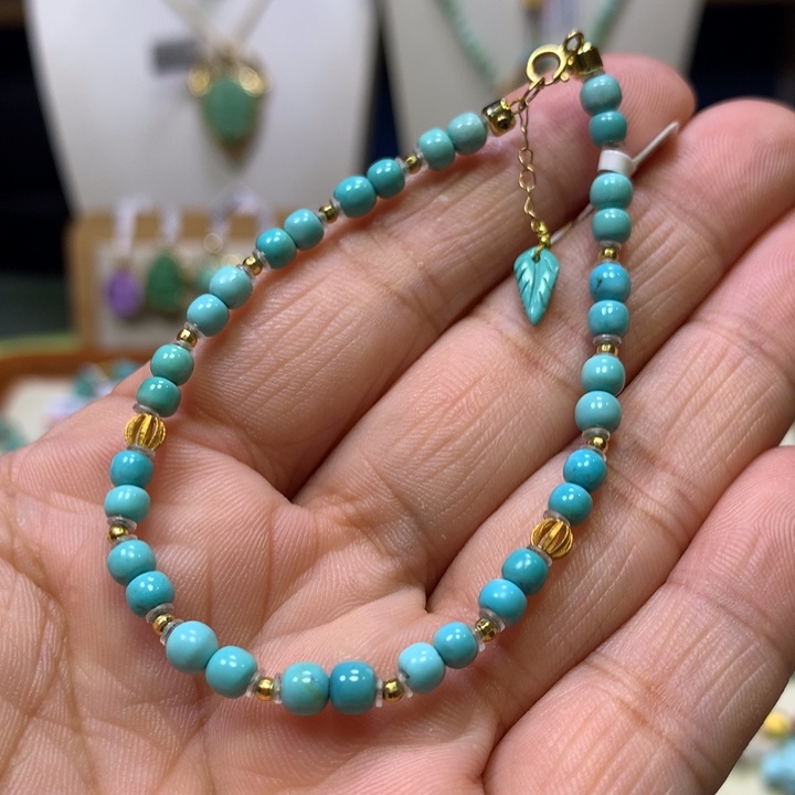 绿松石18K金镶嵌单圈