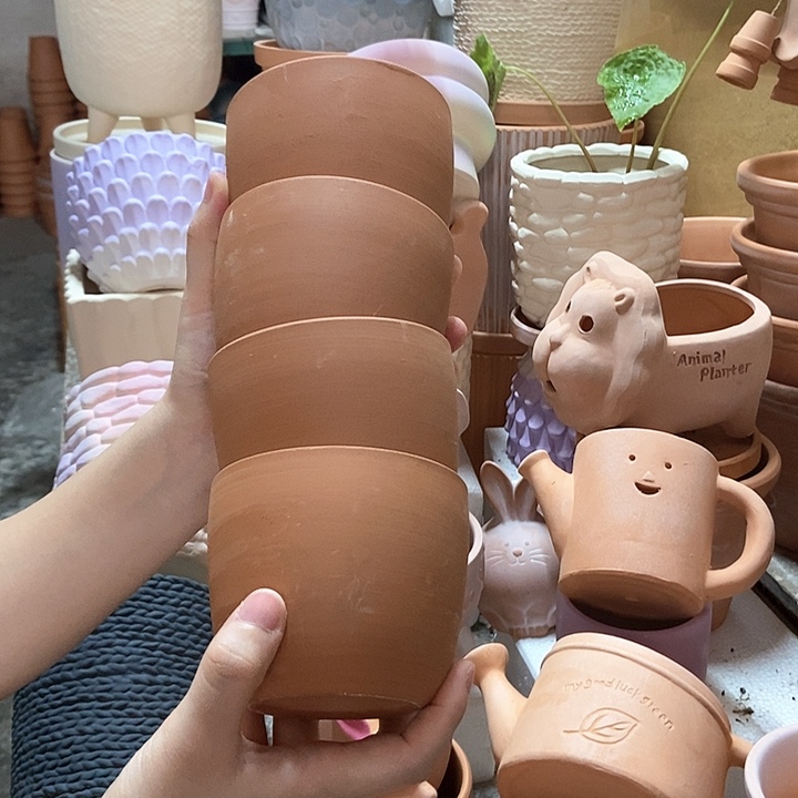 10×8红陶圆盆4个装