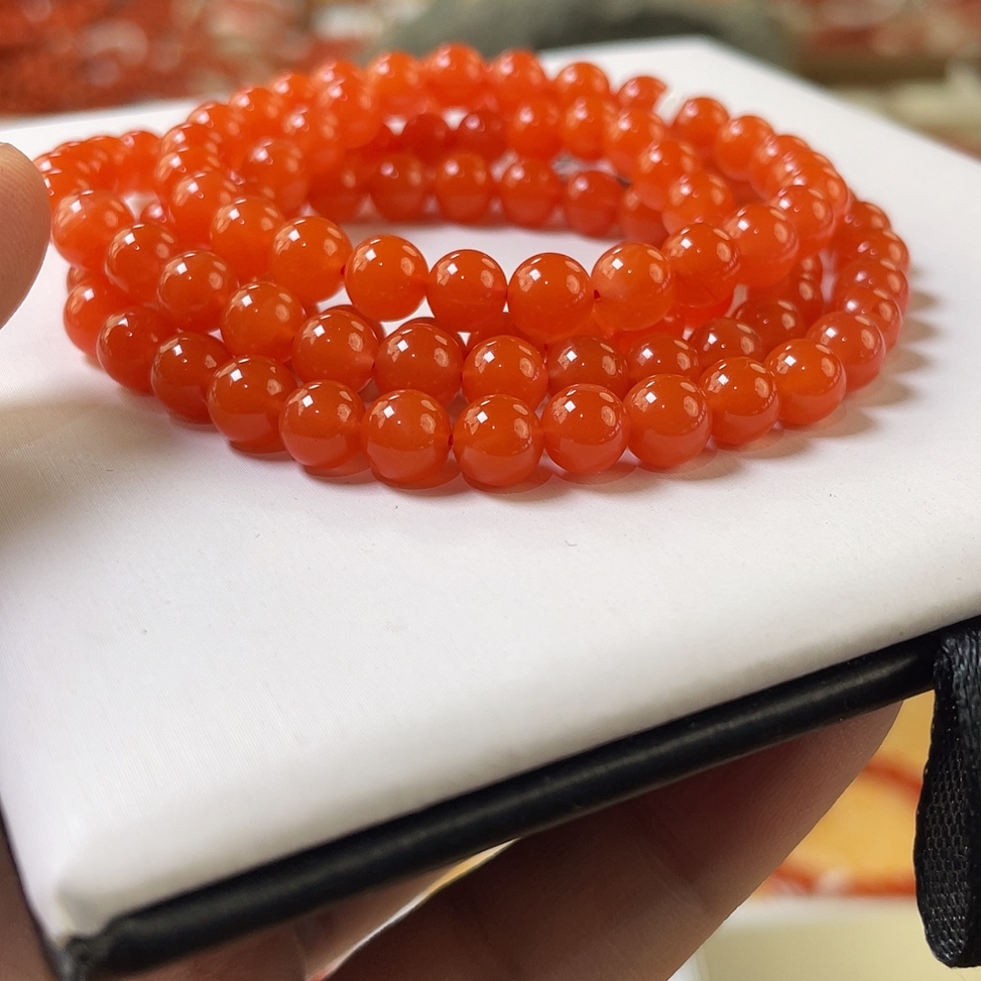 南红玛瑙未镶嵌手链6mm