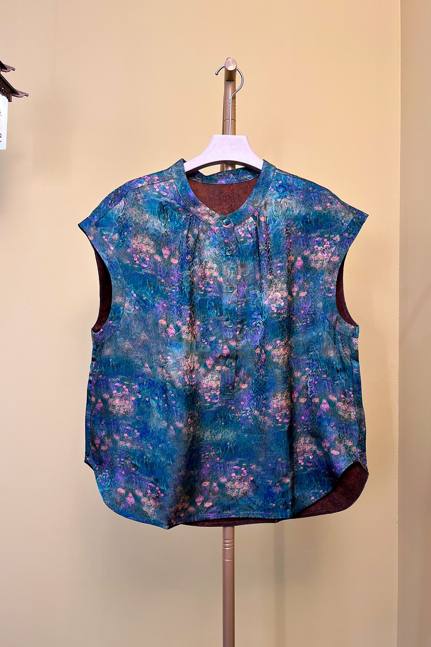 【观廷】新中式满分彩蝶国风立领斜襟小衫