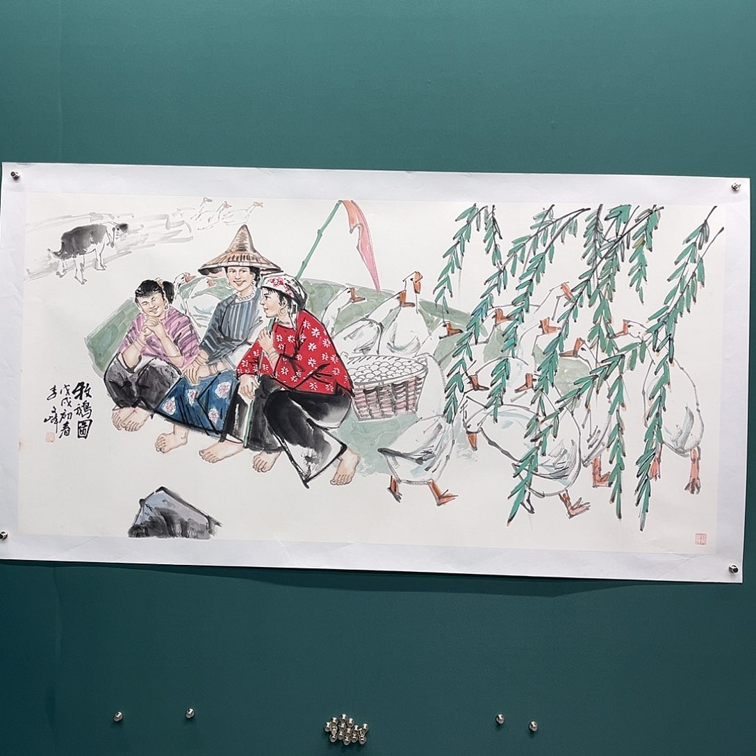 国画艺术家真人手绘