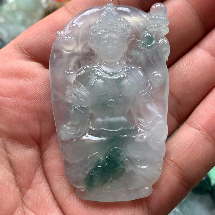 翡翠颈饰未镶嵌保真天然a货翡翠